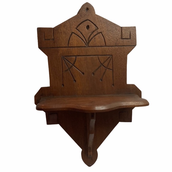 VTG Boho Wood Wall Shelf